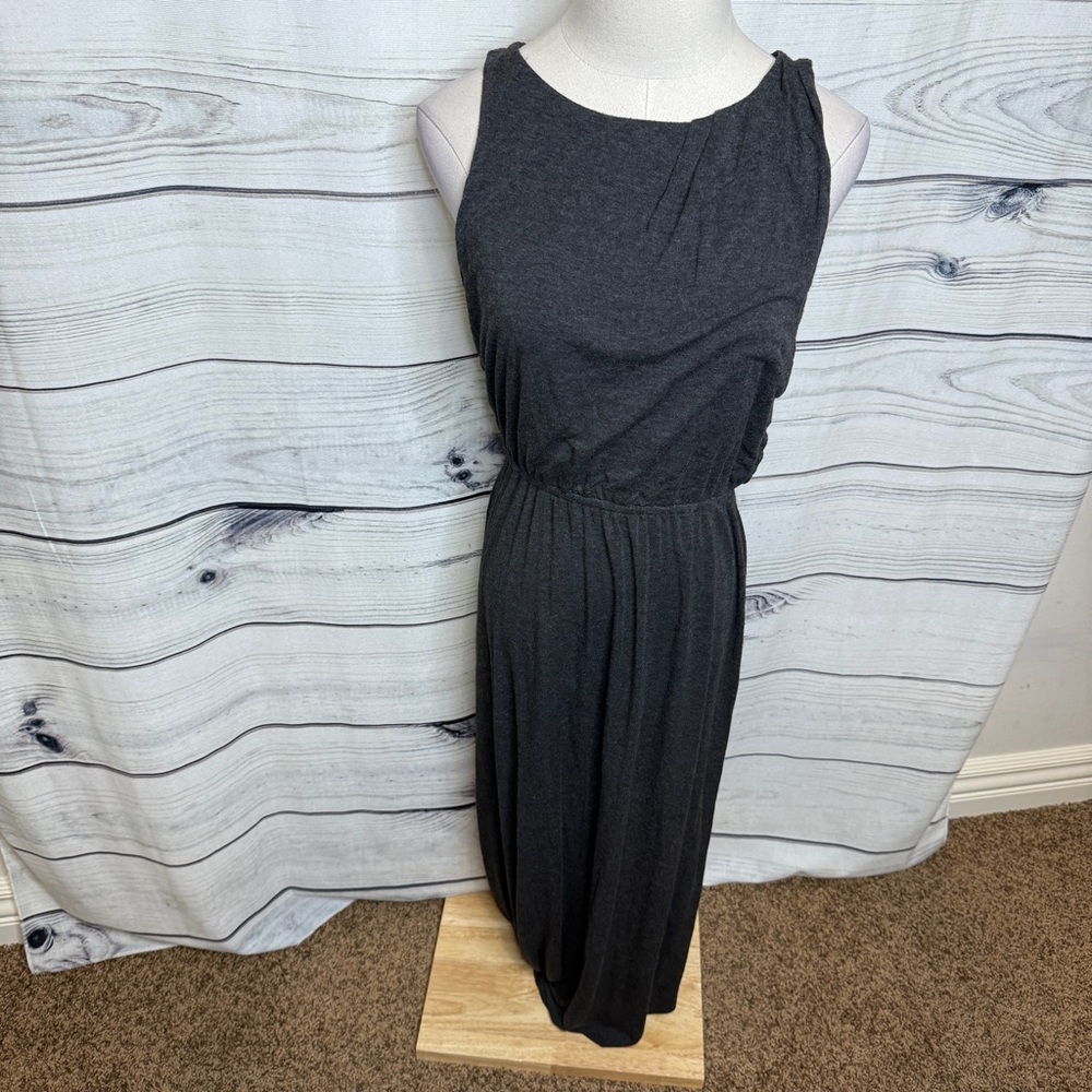 LOFT Charcoal Gray Maxi Dress
